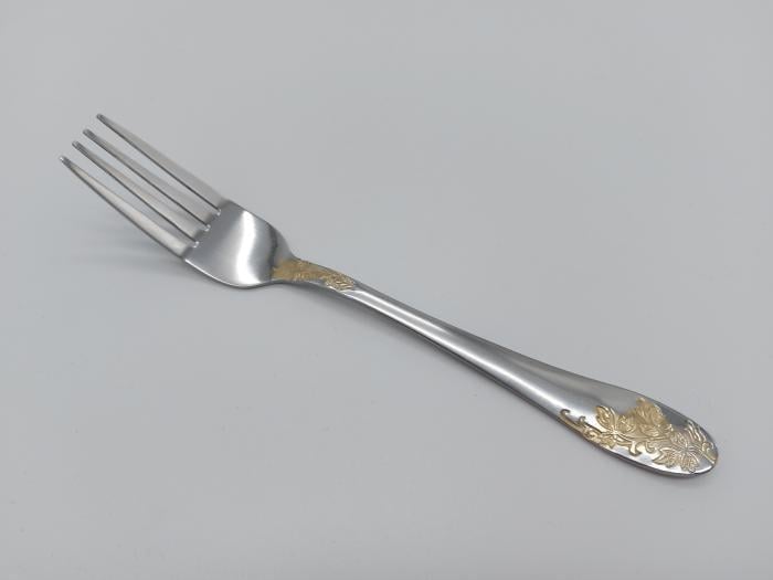 Вилка столовая Золотая ветка с позолотой нержавеющая сталь 20 см 6 шт. (17579)