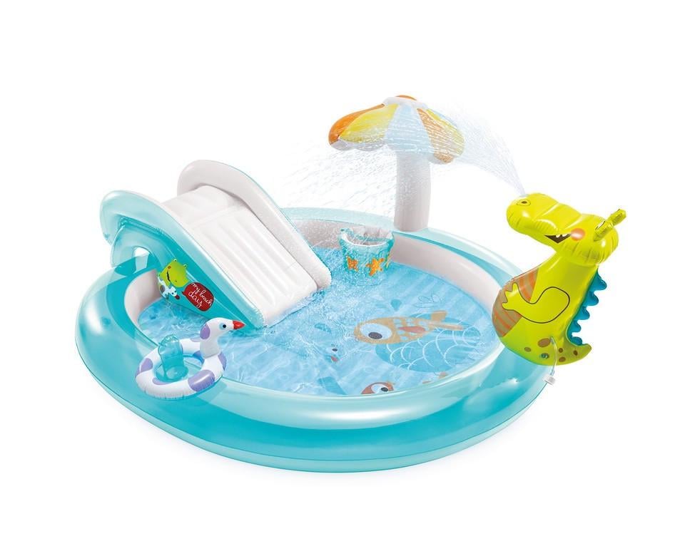 Басейн дитячий надувний Intex Croco з гіркою та фонтанчиком (57165)