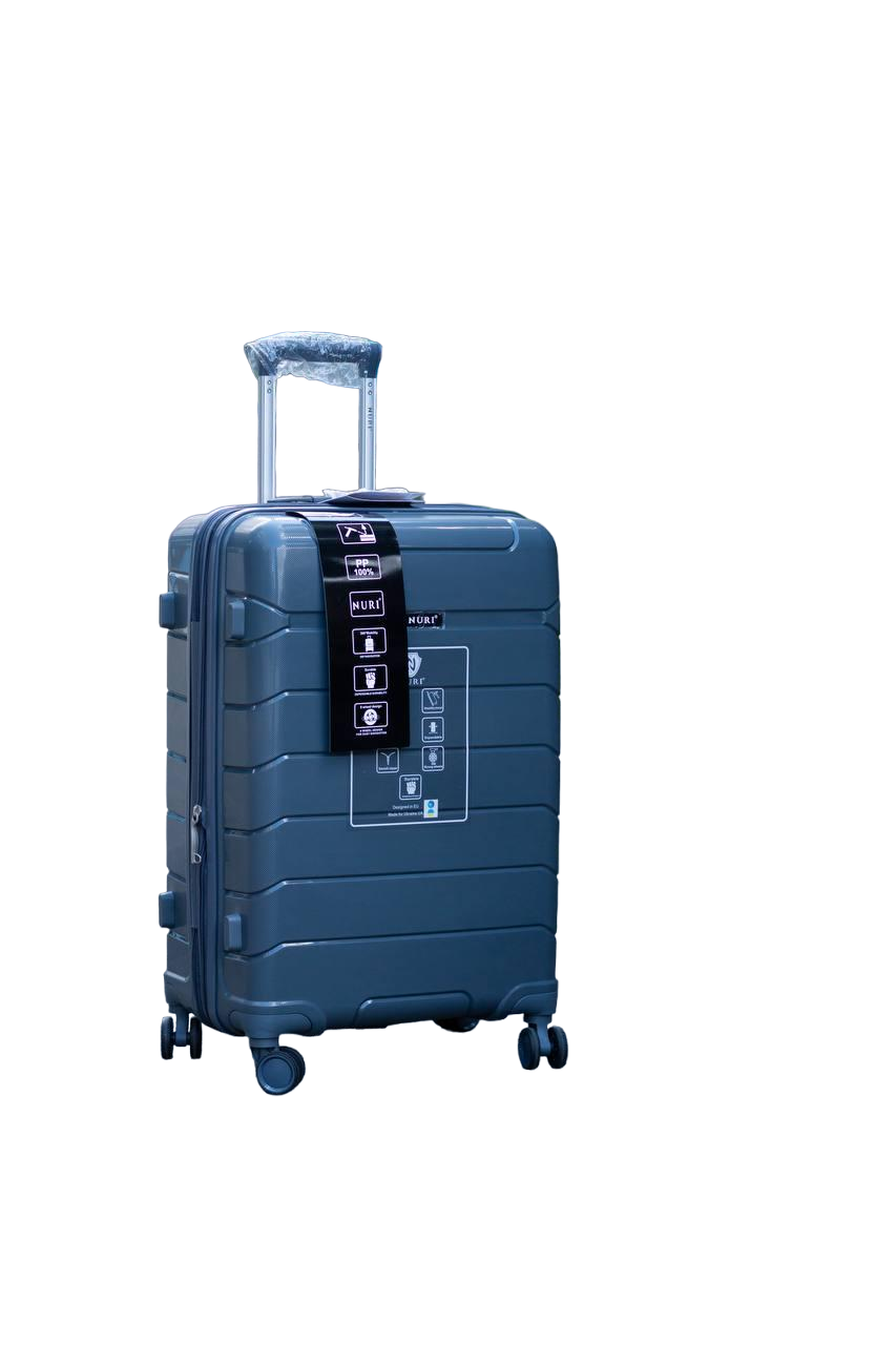 Чемодан пластиковый Nuri 1908 S Серый (11823461) - фото 1