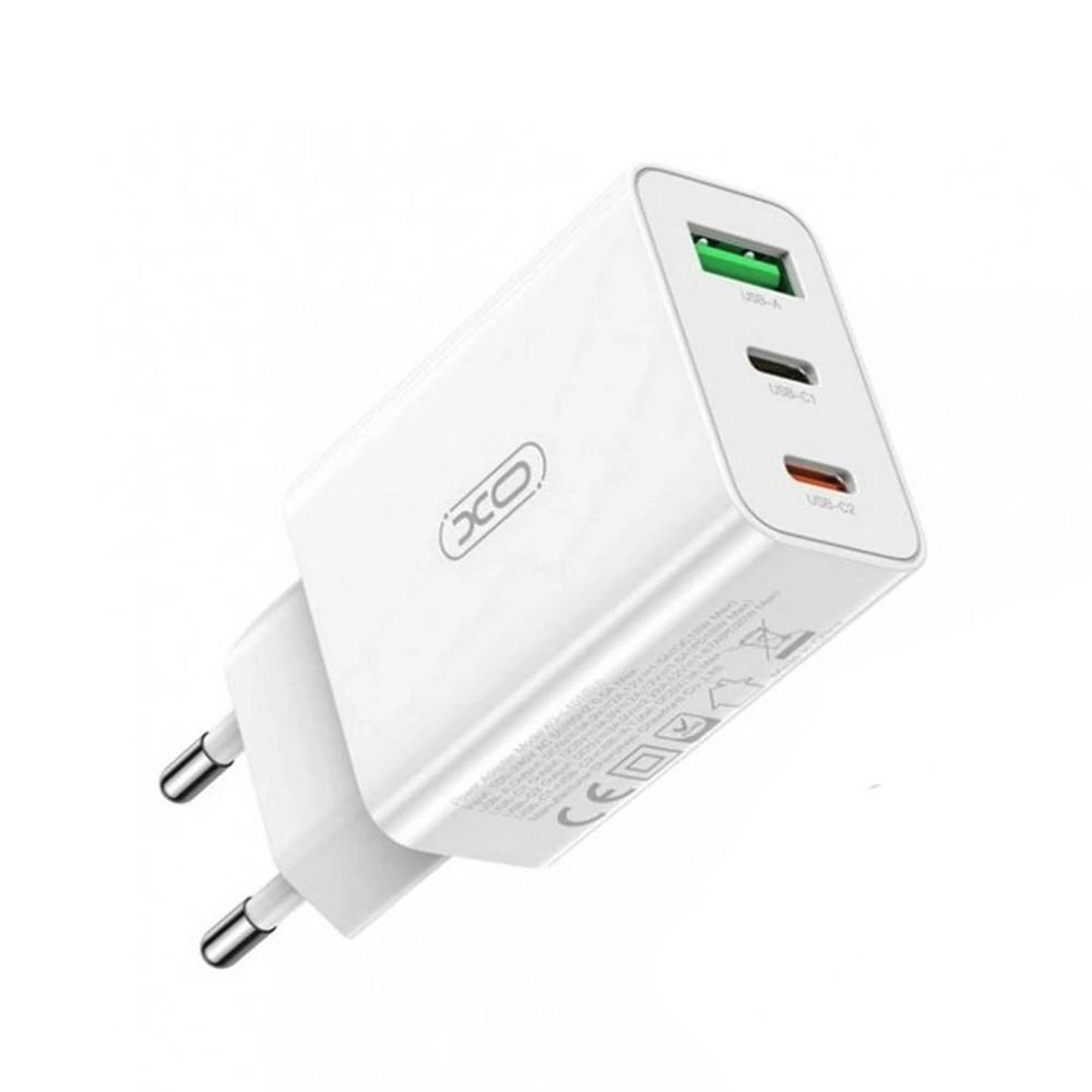 Зарядное устройство сетевое с кабелем XO L101 PD + QC3.0 1USB/2Type-C/20W и Type-C - Type-C Белый (1830482337)