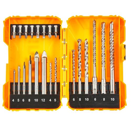 Свердла по бетону Ingco + свердла по склу/біти 22 шт. (10636465)