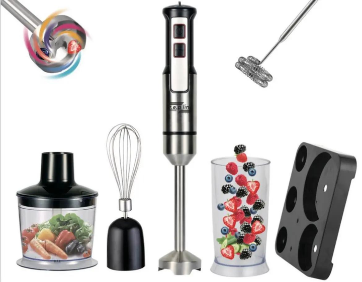 Блендер погружной Zepline ZP117 6в1 с подставкой 1500 Вт Черный - фото 3 Блендер погружной Zepline ZP117 6в1 с подставкой 1500 Вт Черный - фото 3