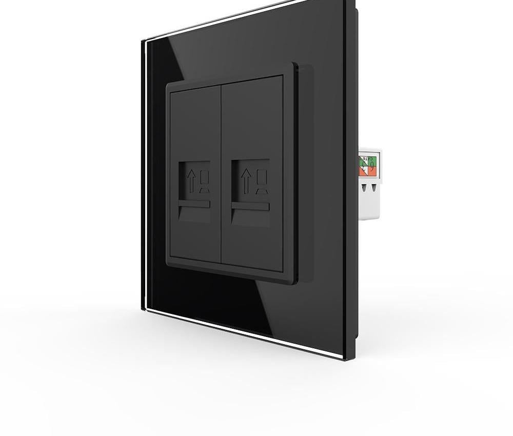 Розетка комп’ютерна подвійна LIVOLO RJ-45 дизайнерська настінна скляна рамка Чорний (VL-C7FCCP/FCCP-2BP) Розетка комп’ютерна подвійна LIVOLO RJ-45 дизайнерська настінна скляна рамка Чорний (VL-C7FCCP/FCCP-2BP)