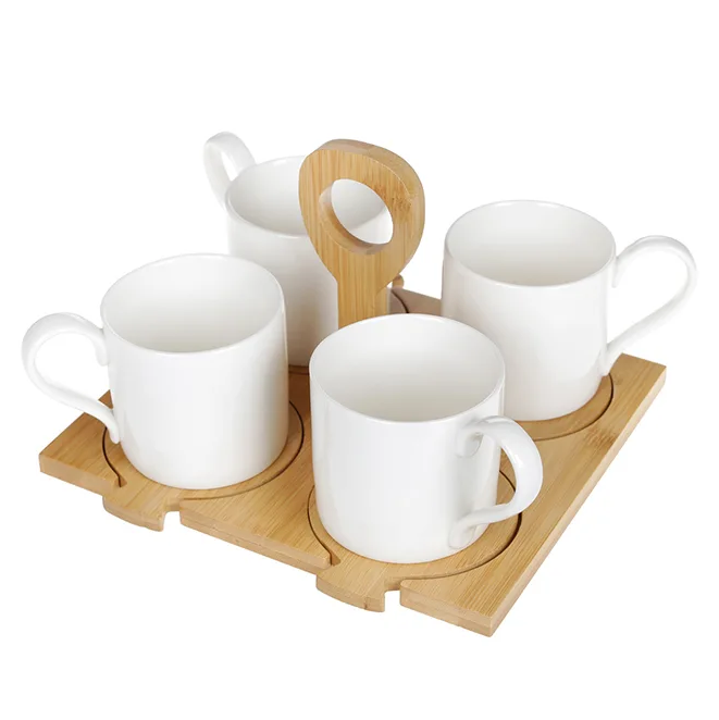 Набір чашок на підставці Flora Naturel 250 мл 4 шт 31933