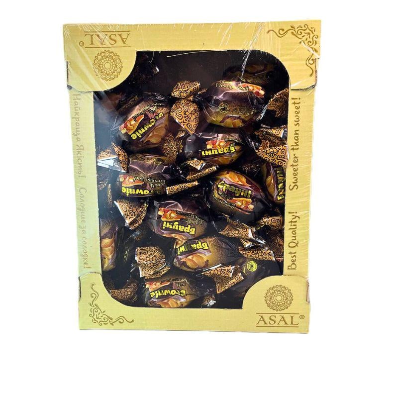Конфеты ASAL Брауни с апельсиновой цедрой и арахисом в шоколадной глазури 1 кг (Asal-Brauni-Orange-1000)
