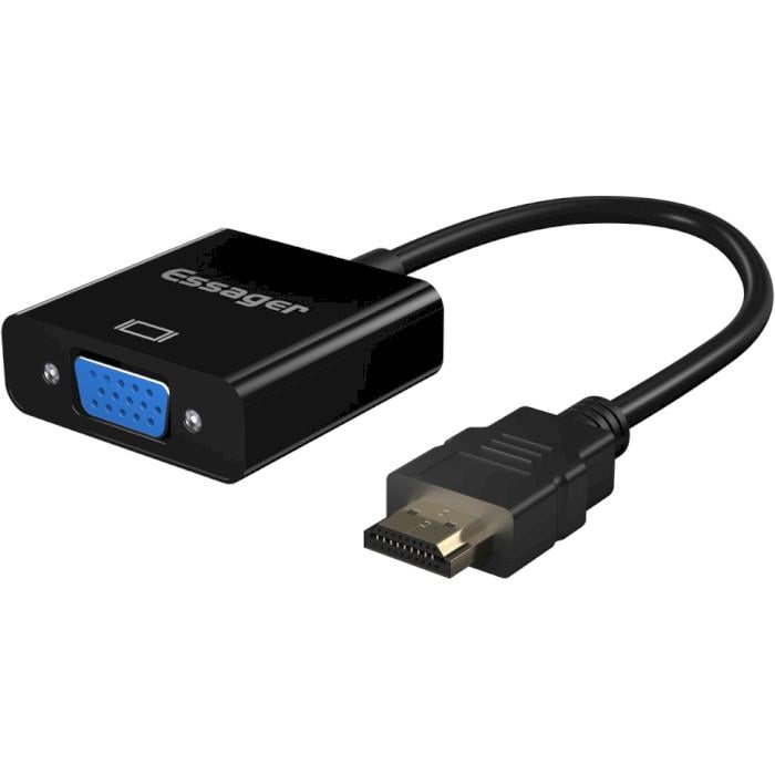 Адаптер Essager Phantom HD HDMI/VGA Черный (EZJHV-HY01)