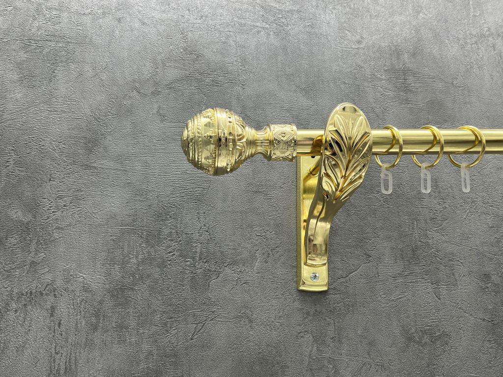 Карниз Quadrum Арабеска гладкая штанга одинарный ретро 25 мм 160 см Золотой