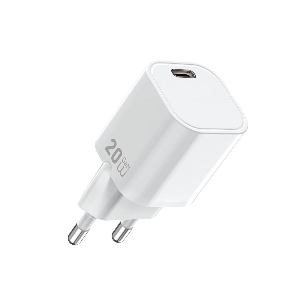 Зарядное устройство WIWU Wi-G014 Cube GaN Fast Charger 1xType-C EU 3A 20W White (6977703654486)