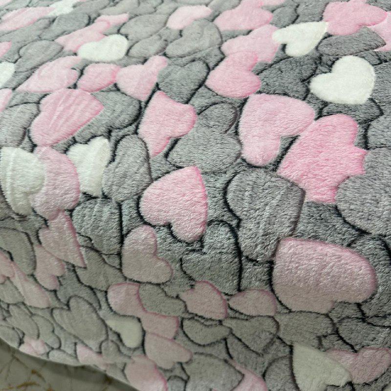 Плед-покрывало двустороннее с рисунком 150х210 см Серо-розовый (PL-1.5-5) - фото 9