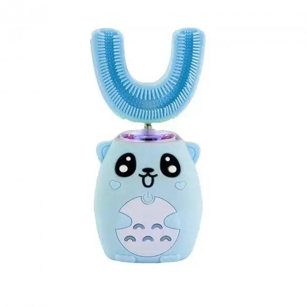 Зубна щітка-капа дитяча електрична U-подібна зі звуковими ефектами на 8-15 років Блакитний (4754ff68) - фото 1