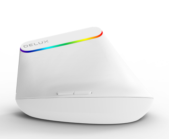 Мышь вертикальная Delux M618C RGB беспроводная с подсветкой White - фото 3 Мышь вертикальная Delux M618C RGB беспроводная с подсветкой White - фото 3