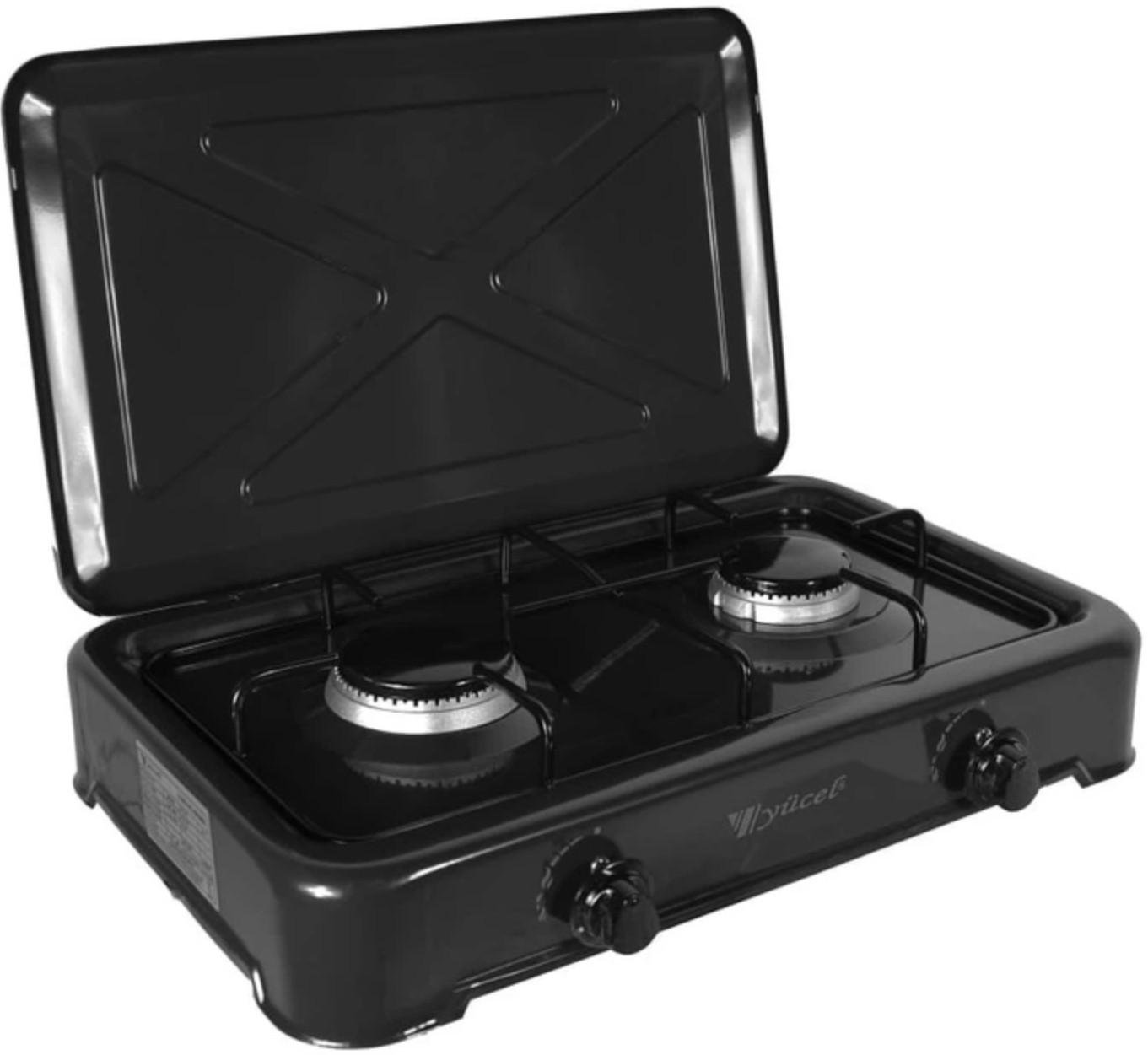 Газовая плита Yucel O-200-LPG Black две конфорки/баллон 5 л с редуктором и шлангом/горелка (5988) Газовая плита Yucel O-200-LPG Black две конфорки/баллон 5 л с редуктором и шлангом/горелка (5988)