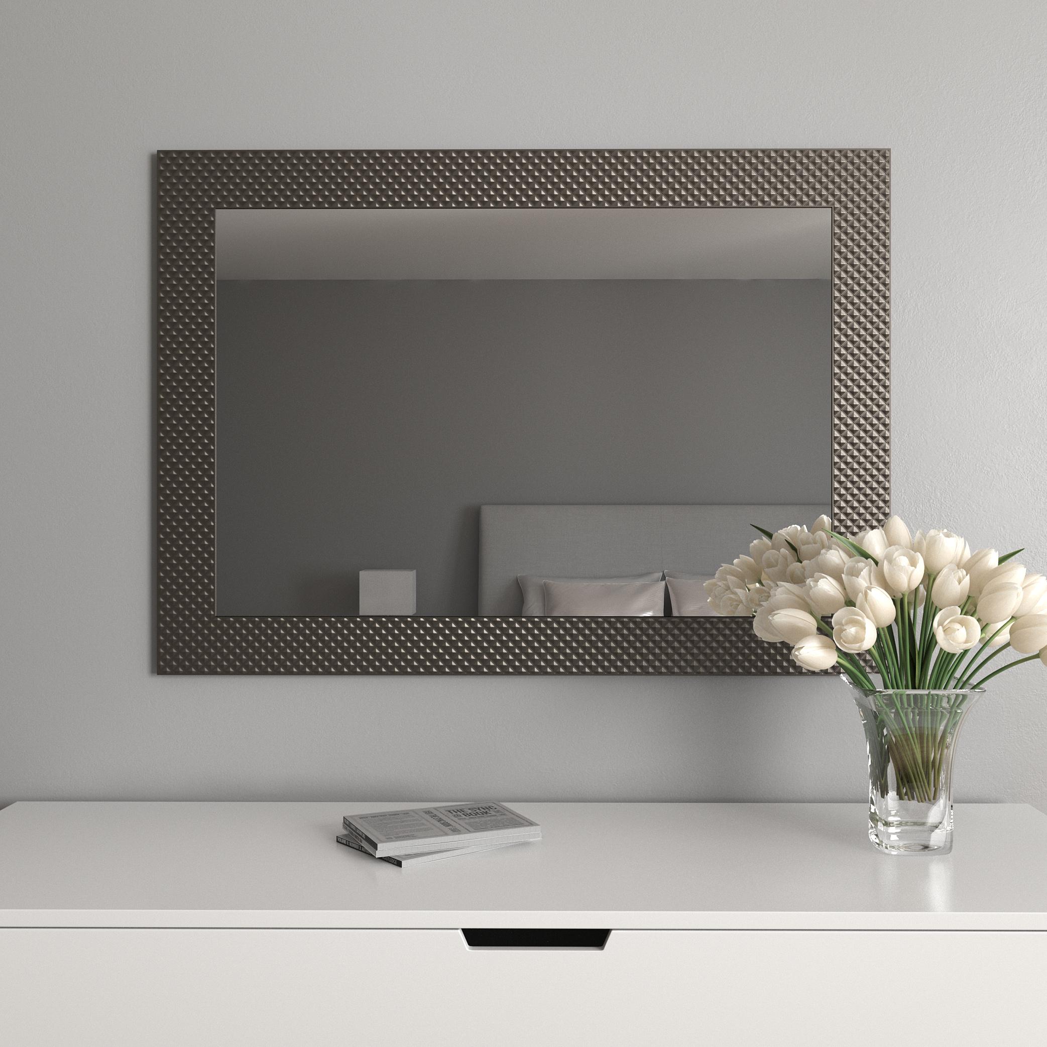 Зеркало настенное Black Mirror в багетной раме 106x76 Серо-коричневый (8518В-268)