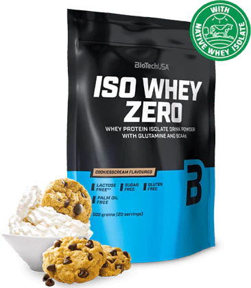 Протеин BioTechUSA Iso Whey Zero 500 g 20 servings Cookie Cream - фото 2