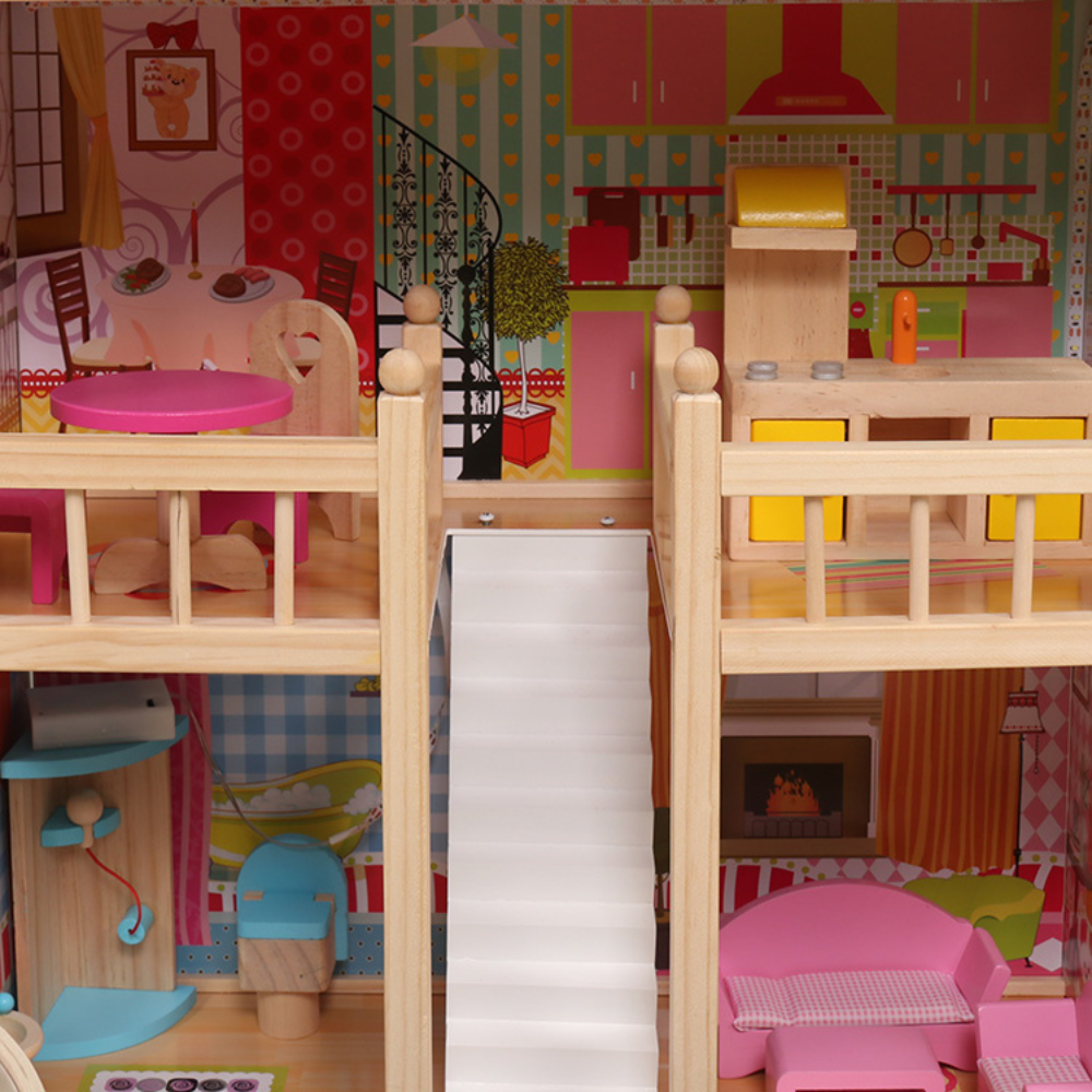 Кукольный домик деревянный SummerVilla с мебелью и бассейном (2796181770) - фото 5 Кукольный домик деревянный SummerVilla с мебелью и бассейном (2796181770) - фото 5