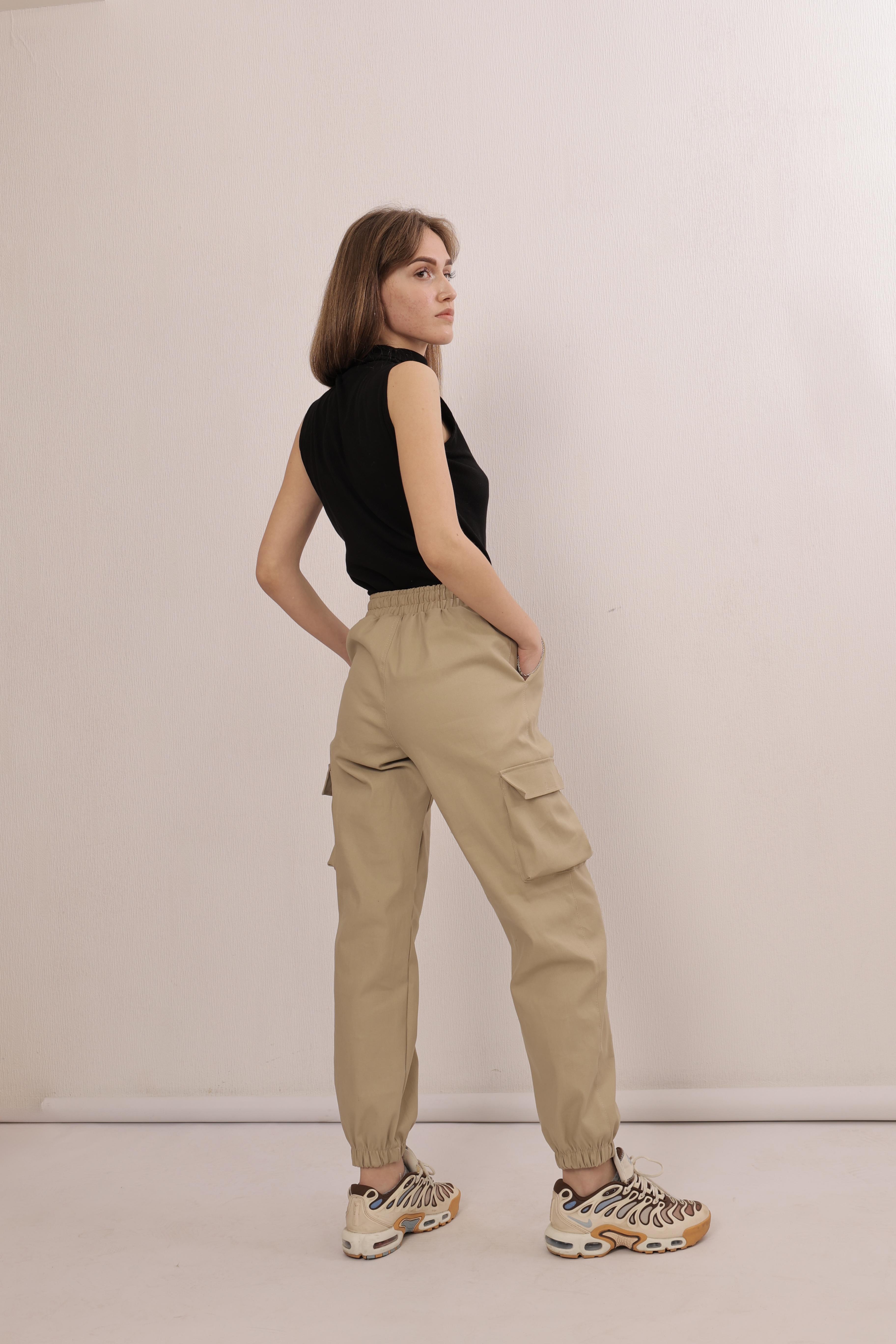 Штаны-джогеры детские на девочку демисезонные летние хлопковые р. 158 Бежевый (дж беж-158д) - фото 4 Штаны-джогеры детские на девочку демисезонные летние хлопковые р. 158 Бежевый (дж беж-158д) - фото 4