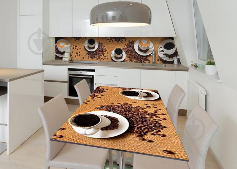 Наклейка 3Д виниловая на стол Zatarga «Партия кофейных зёрен» 600х1200 мм для домов, квартир, столов, кофейн, Наклейка 3Д виниловая на стол Zatarga «Партия кофейных зёрен» 600х1200 мм для домов, квартир, столов, кофейн,