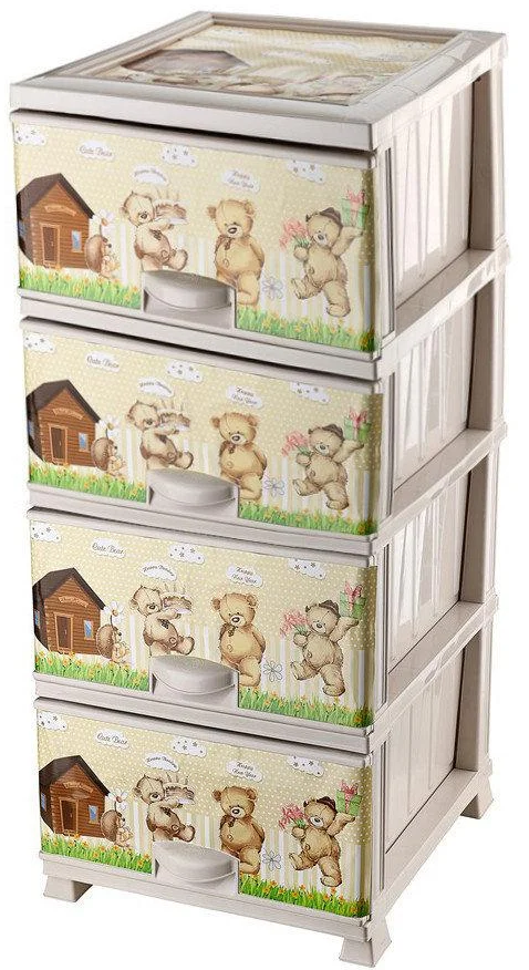 Пластиковый комод  Elif Plastik Мишки (MR12272)