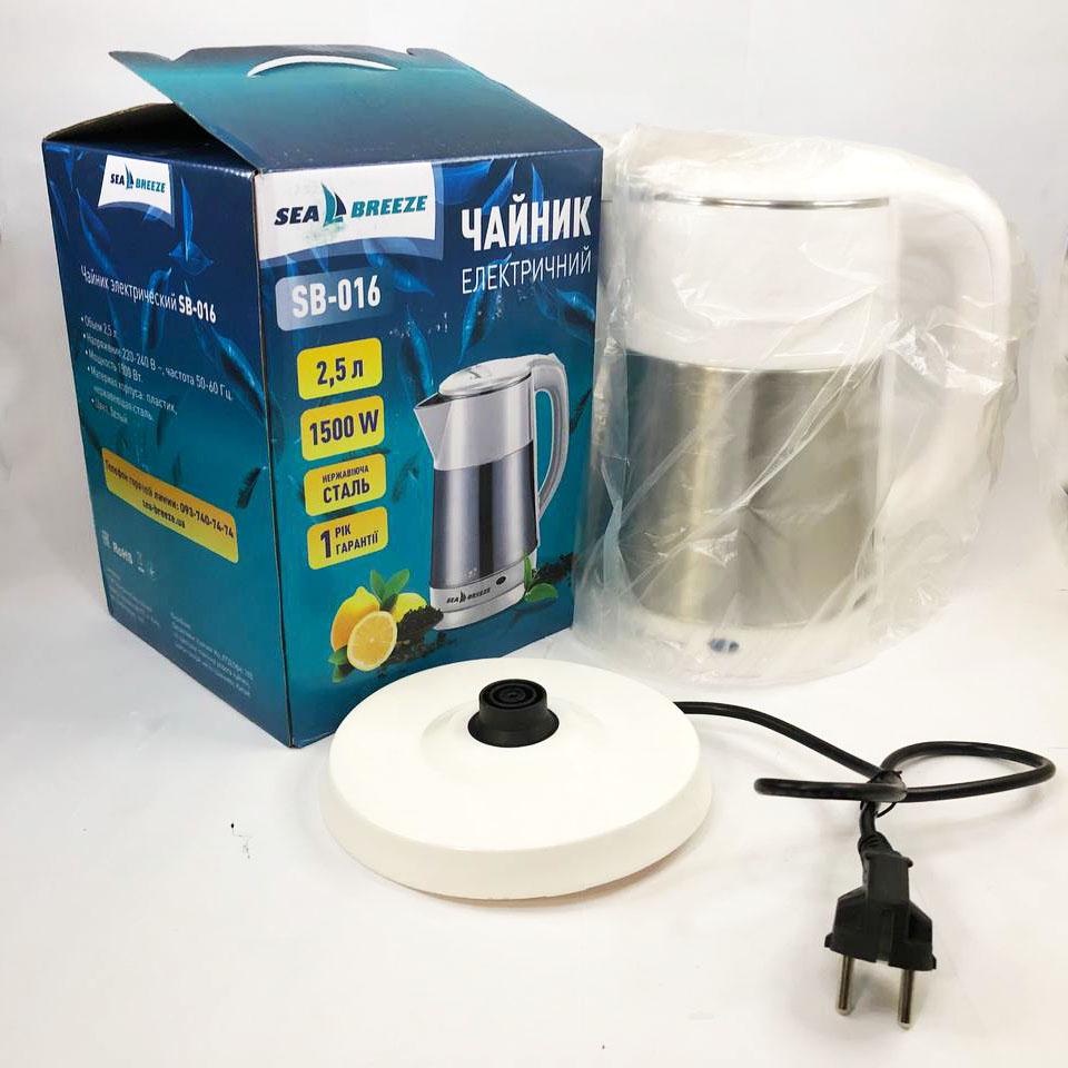 Электрочайник-термос металлический SeaBreeze 2,5л (SB-016) - фото 4