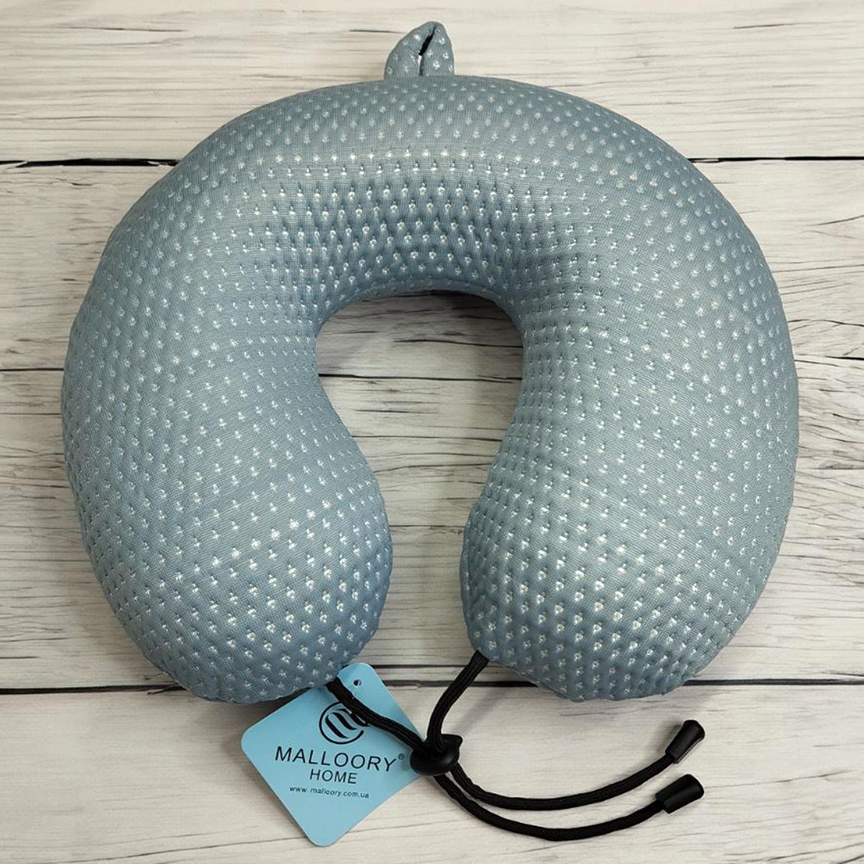 Подушка для путешествий Malloory Home 28х30 см Серо-голубой (18572247)