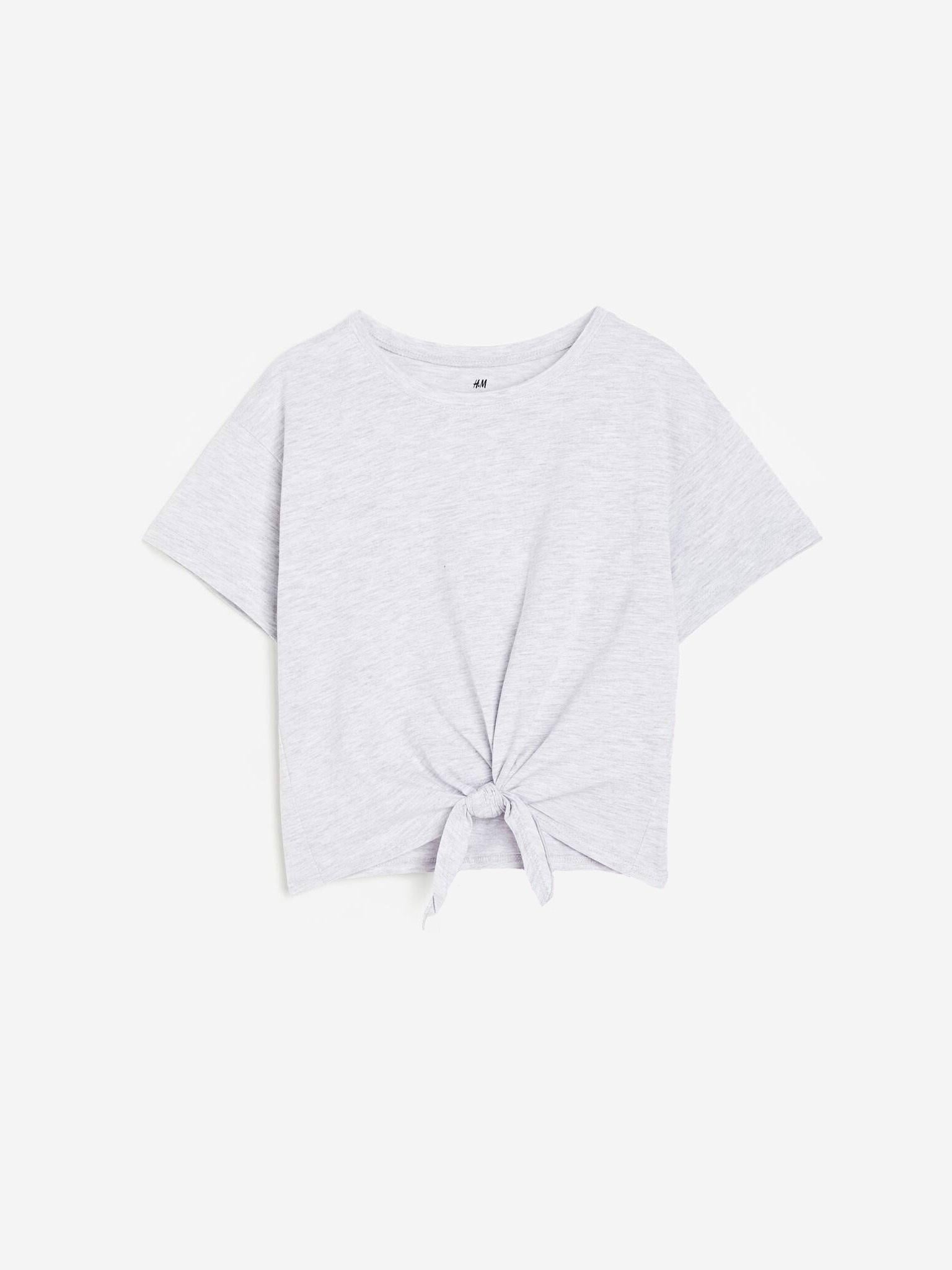 Футболка H&M Меланж 164 см Світло-сірий (A25099755381)
