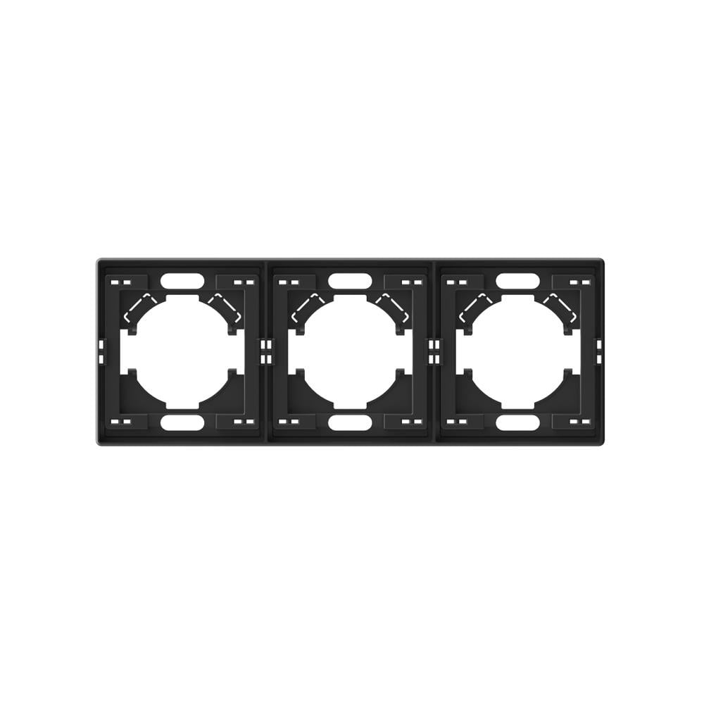Рамка для розеток Vіdех Nota 3 місця горизонтальна Вугільно-чорний (31578562) Рамка для розеток Vіdех Nota 3 місця горизонтальна Вугільно-чорний (31578562)