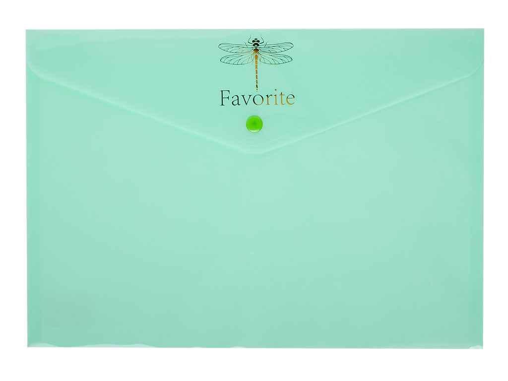 Папка-конверт Buromax на кнопке FAVOURITE PASTEL А4 Мятный (BM.3953-38)