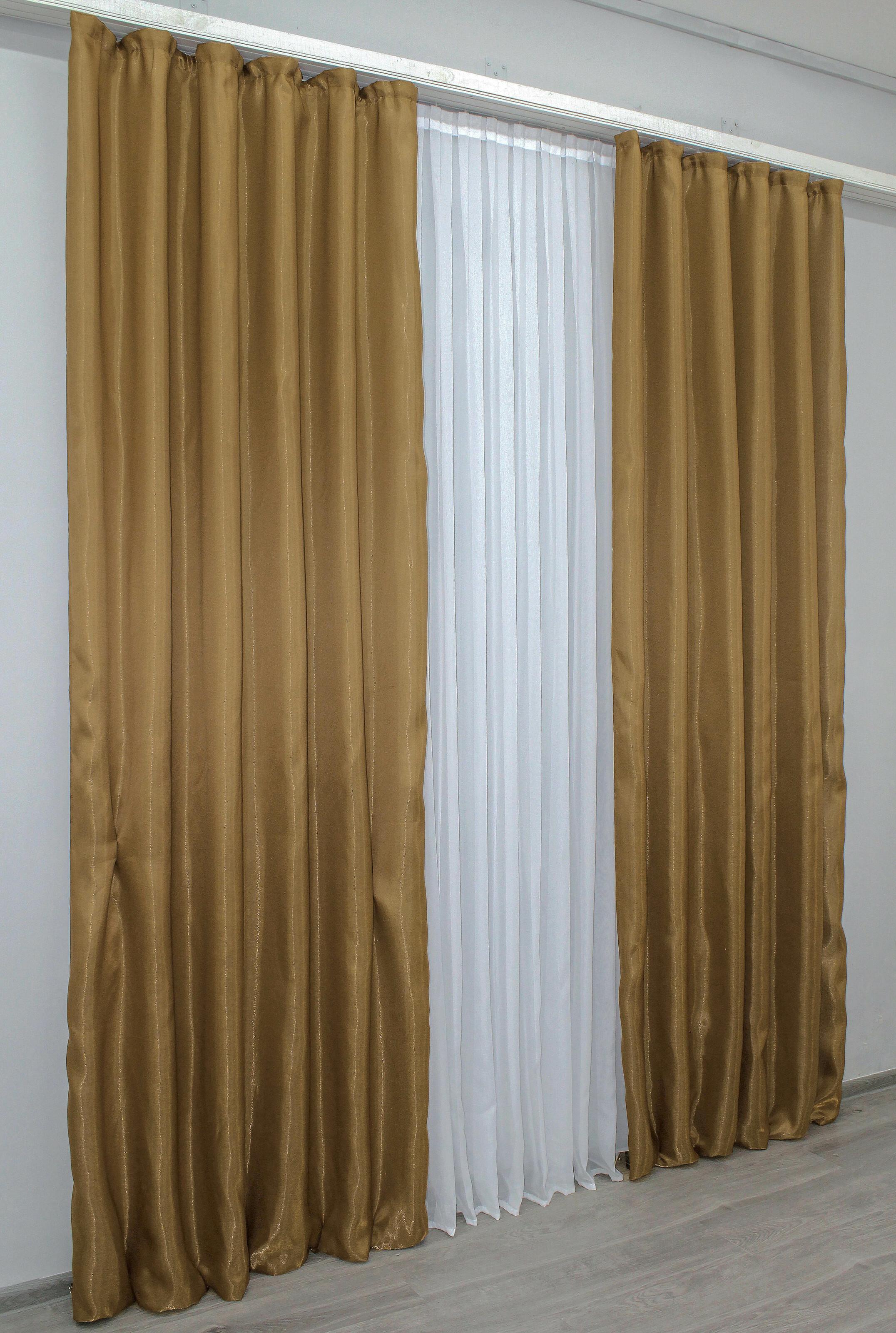 Комплект штор VR-Textil Атлас № 1183ш монорей 150х270 см 2 шт. Светло-коричневый (33-0013) - фото 5 Комплект штор VR-Textil Атлас № 1183ш монорей 150х270 см 2 шт. Светло-коричневый (33-0013) - фото 5