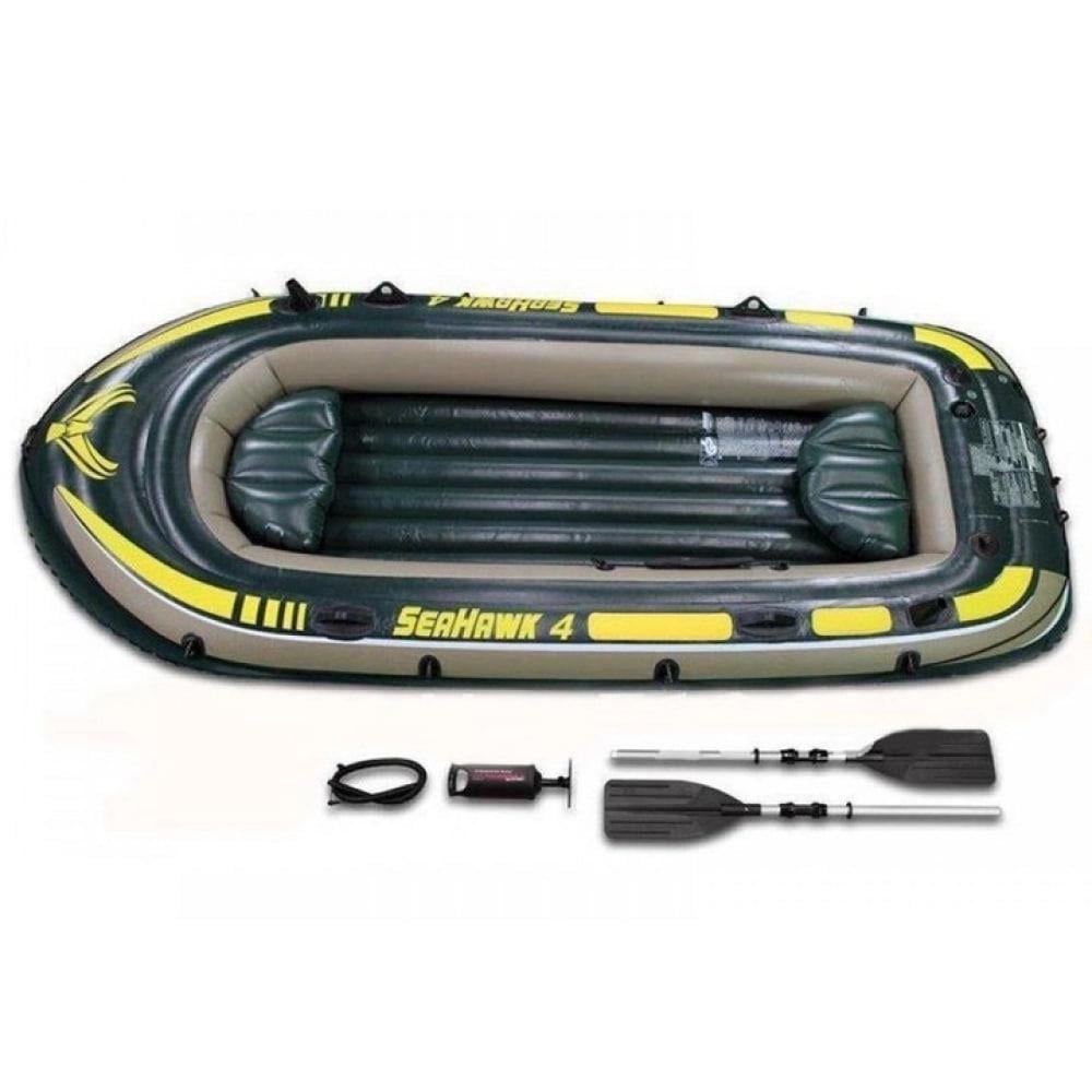 Лодка надувная Intex Seahawk 4 Set и алюминиевые весла/ручной насос