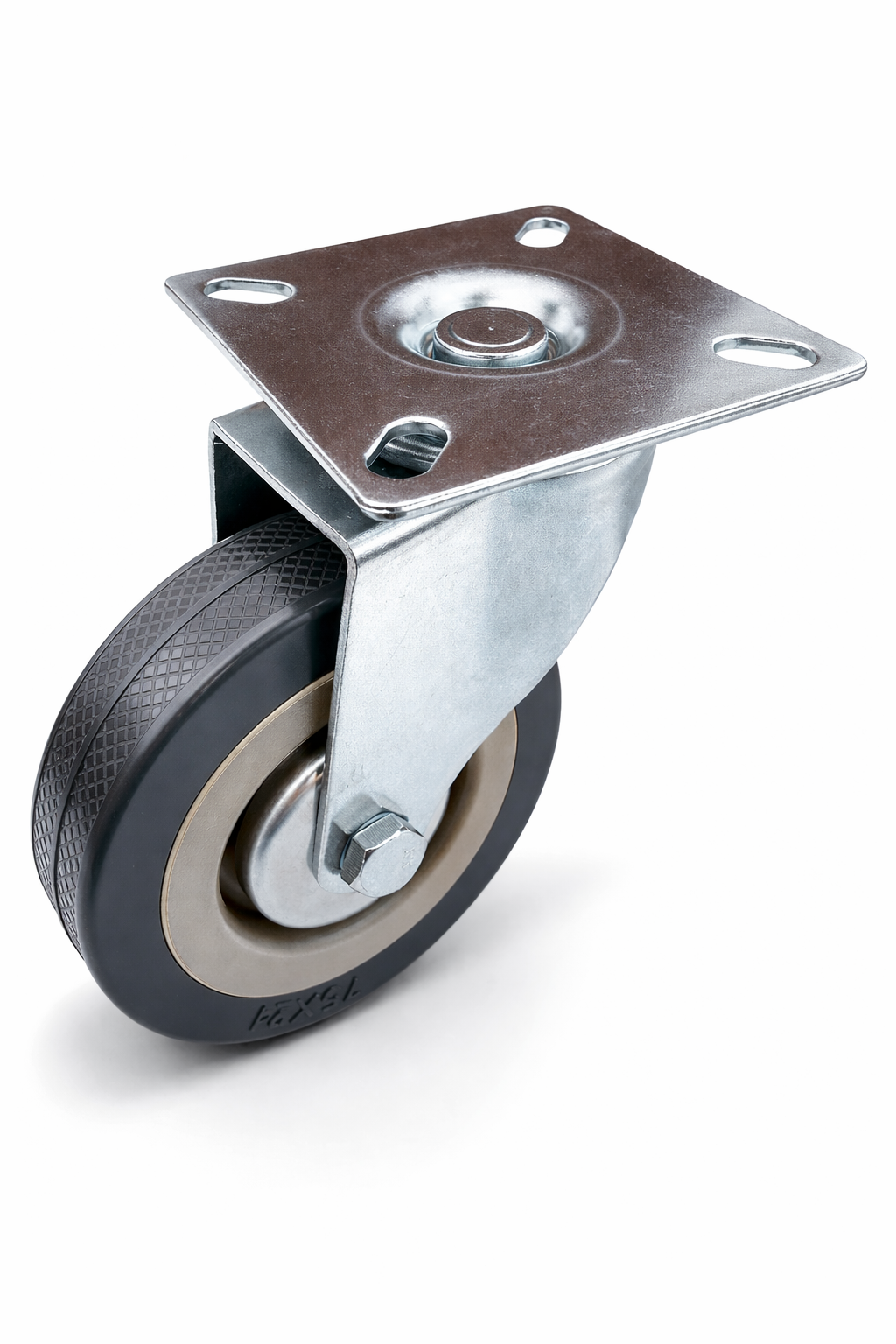 Меблевий ролик Sigma гумовий із майданчиком підшипником d 75 мм Сірий (RL0235)