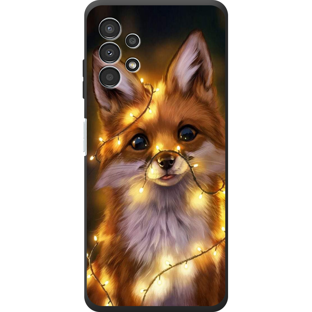 Чехол BoxFace Samsung Galaxy A32 5G (A326) Рождественская лиса Черный силикон (44333-up2399-44336)