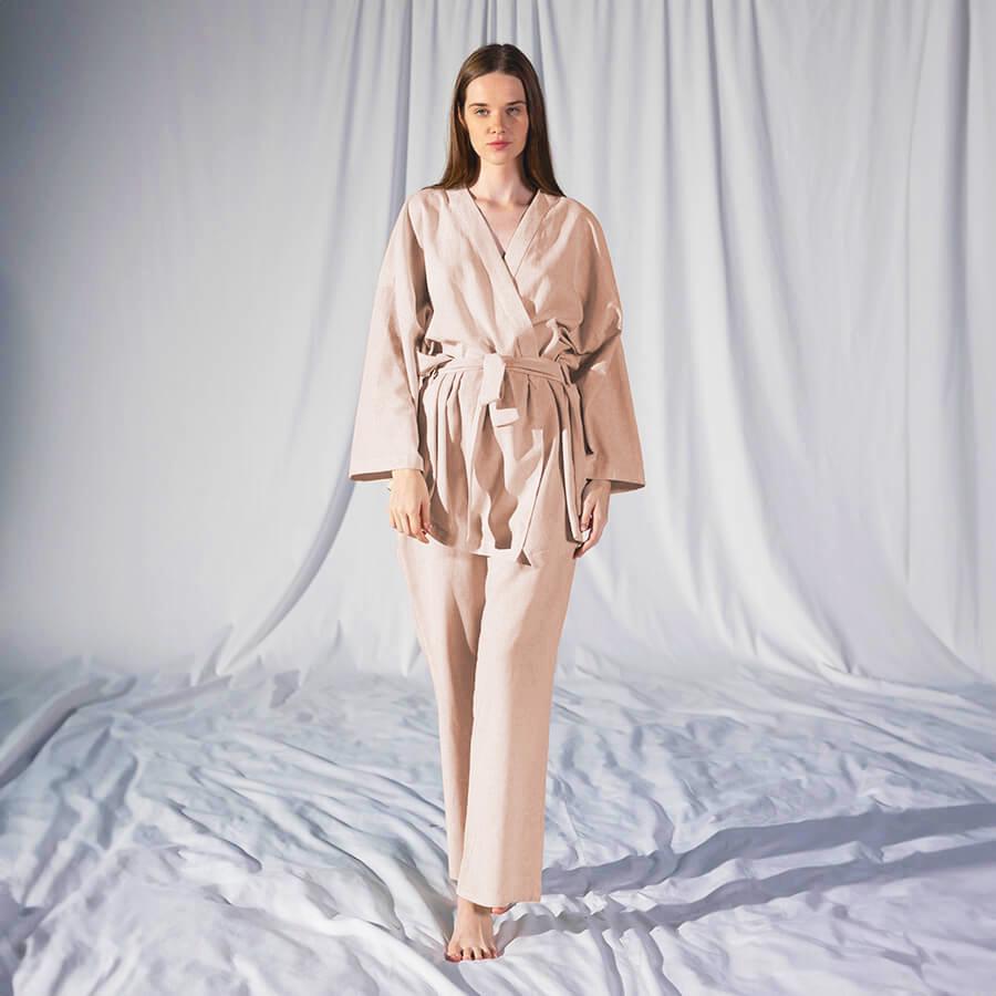 Домашняя одежда Penelope Serli uzun kollu kimono somon S/M Лососевая (svt-2000022324571)