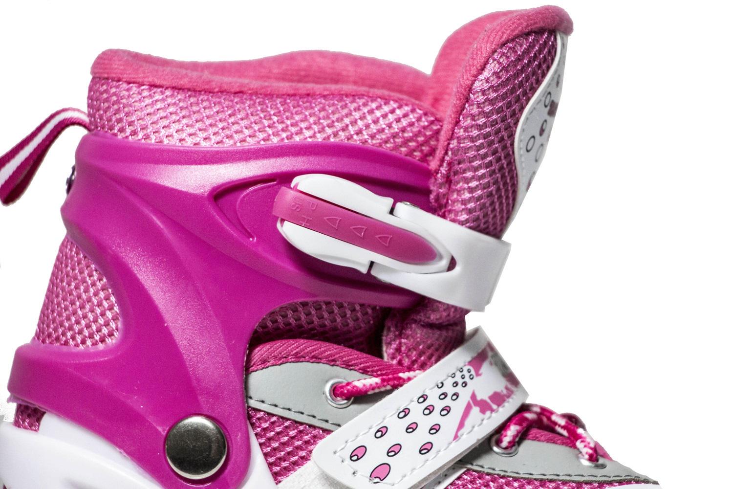 Роликовые коньки Happy Mondays колеса со светом PU 23,5-27 см р. 38-42 Pink (21658521) - фото 5