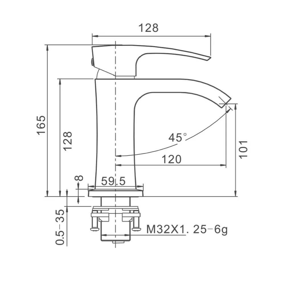 Смеситель для умывальника Gappo G1007-8 Белый/Хром (1033990) - фото 9