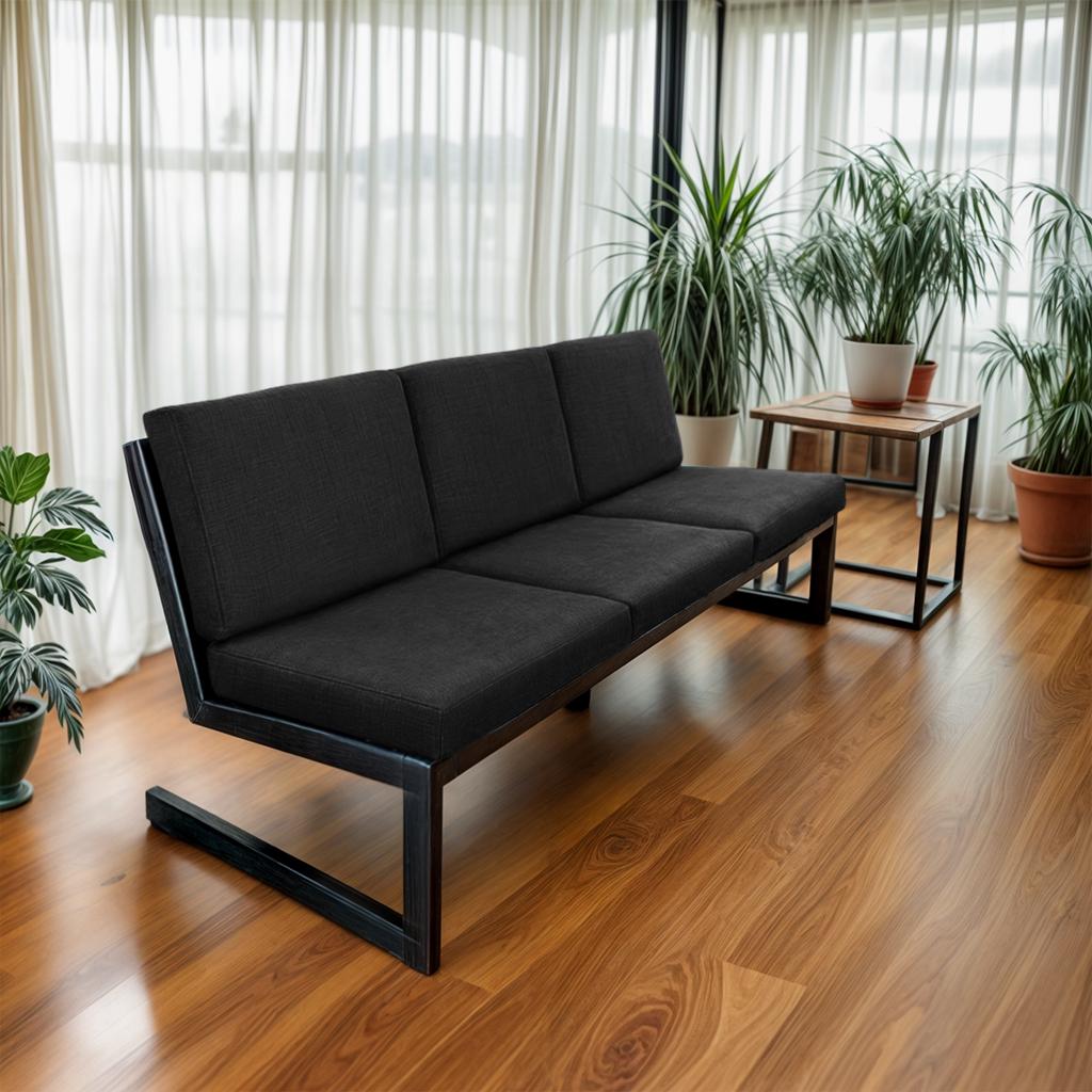 Диван металлический Tobi Sho Флекс/DV6 с 6 подушками 750х1560х700 мм рогожка Темно-серый/42 (DV069391)