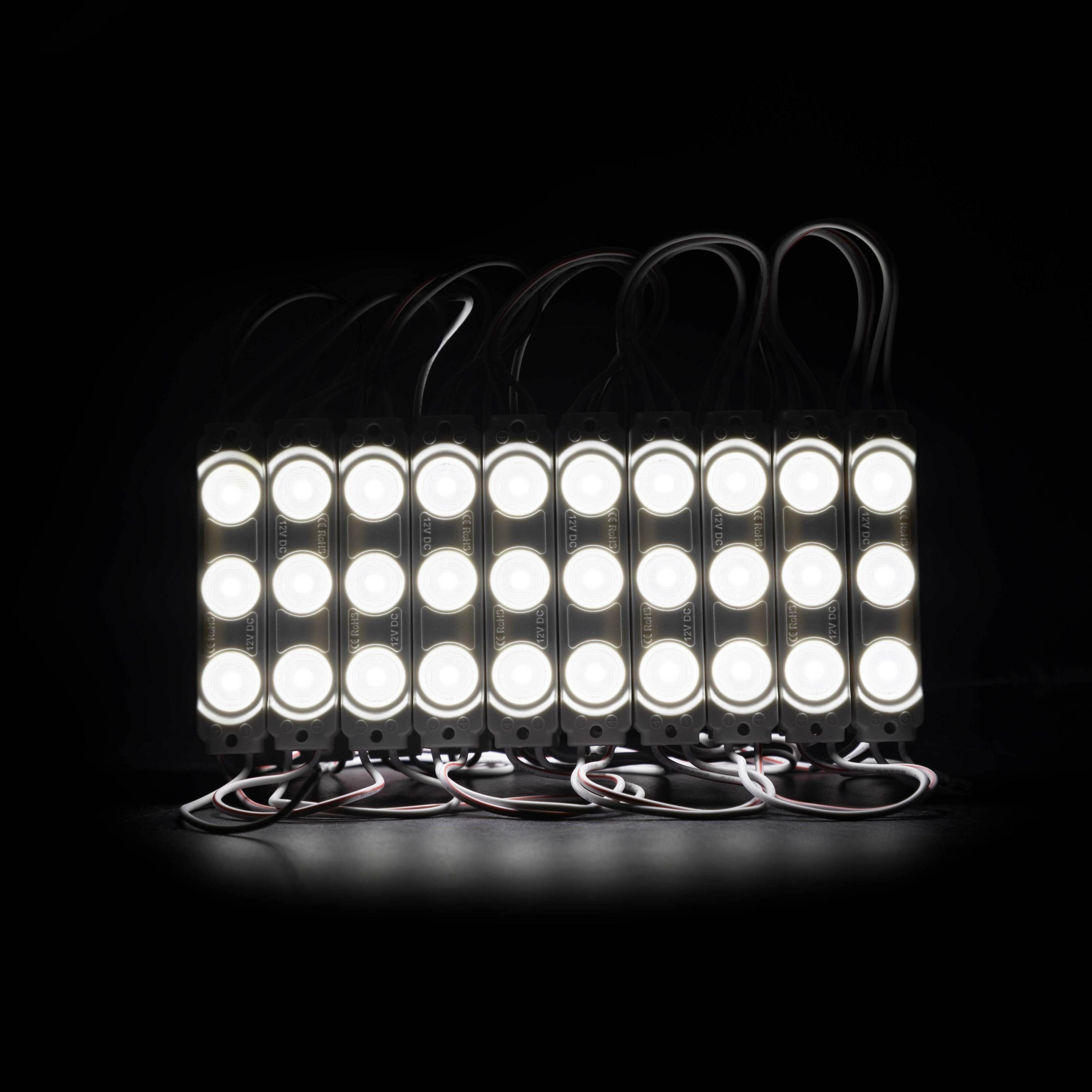 Светодиодный модуль Prolum V2 SMD2835 3LED 12V 1W с линзой Белый (321009) - фото 2 Светодиодный модуль Prolum V2 SMD2835 3LED 12V 1W с линзой Белый (321009) - фото 2