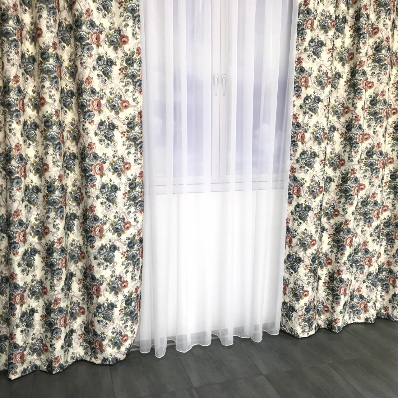 Готові штори ALBO з принтом Прованс 150x270 см 2 шт. Синій - фото 3 Готові штори ALBO з принтом Прованс 150x270 см 2 шт. Синій - фото 3