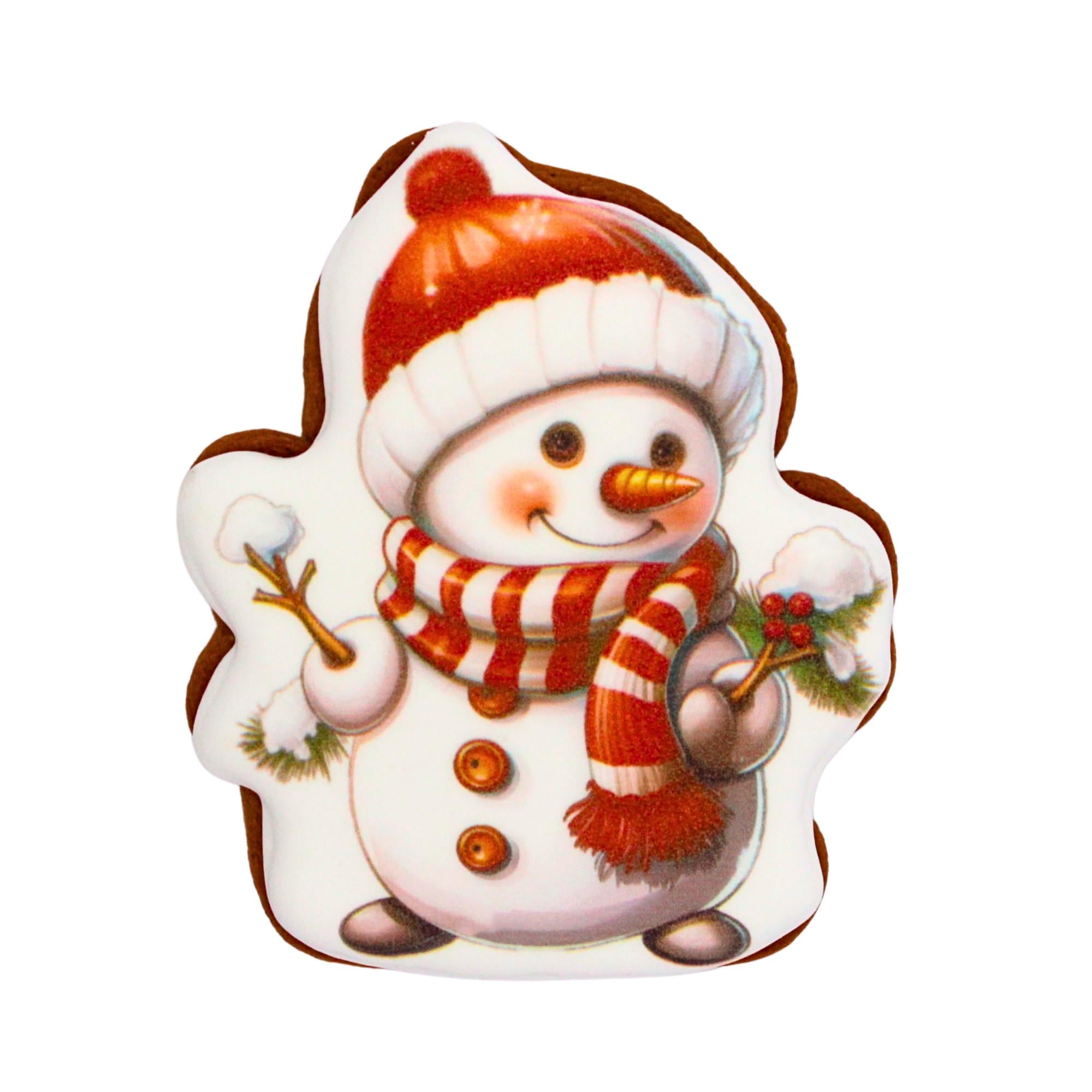 Пряник с принтом Крафт Печенье Новый год Снеговик №2 45 г (nw045133)