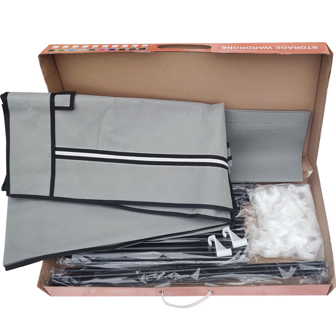 Шкаф тканевый складной HCX-8890 90х45х170 см Серый - фото 5 Шкаф тканевый складной HCX-8890 90х45х170 см Серый - фото 5