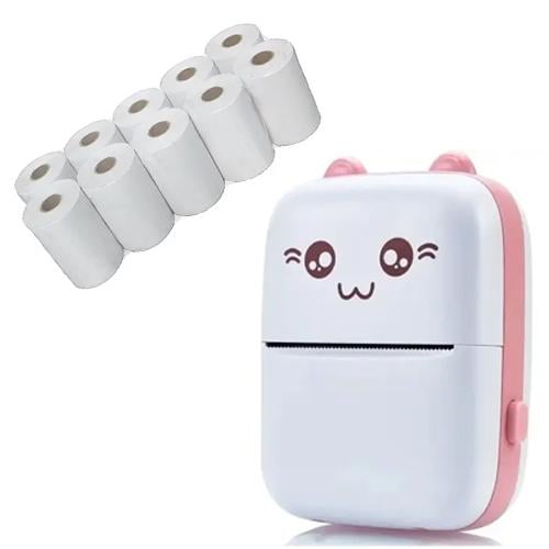 Термопринтер карманный Bluetooth аккумулятор 1000мАч печать чеков 57мм комплект 10 рулонов бумаги (1826)