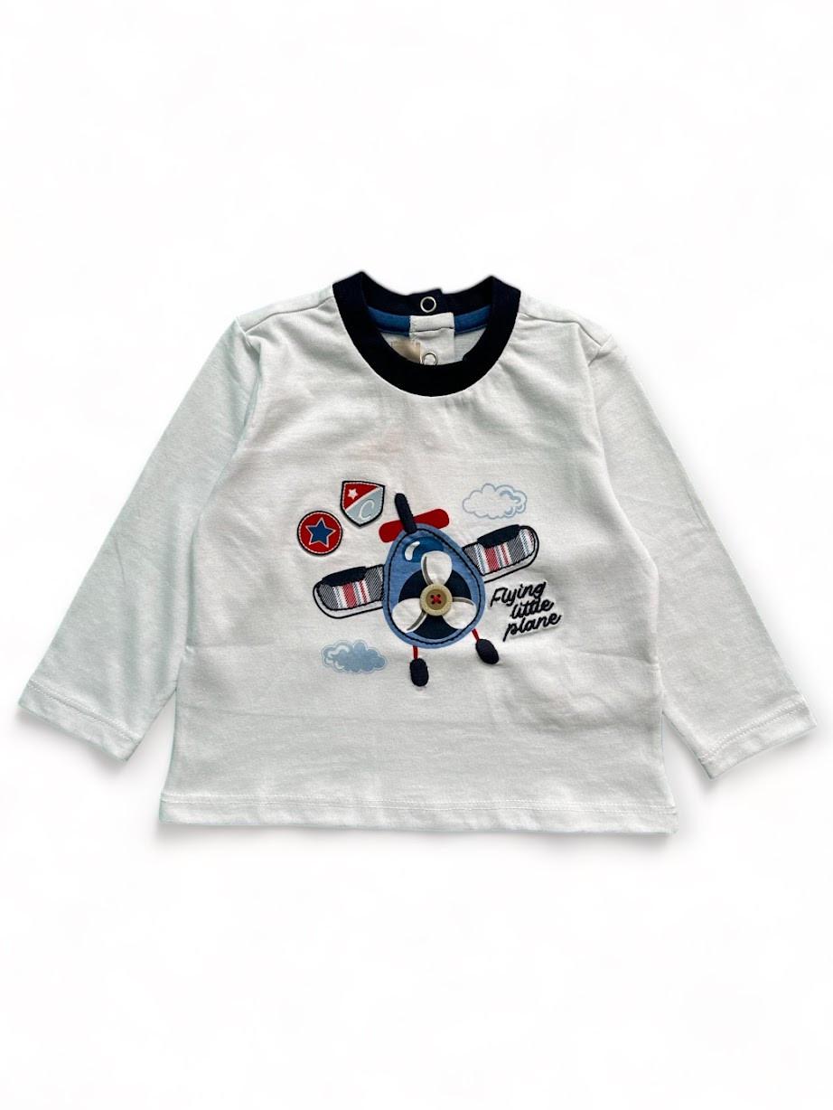 Реглан для мальчика Chicco с круглой горловиной 6-9 мес. 74 см Белый (2091953663)