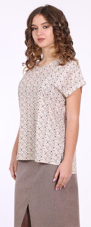 Блузка жіноча Актуаль круги софт р.54 Бежевий (0071)