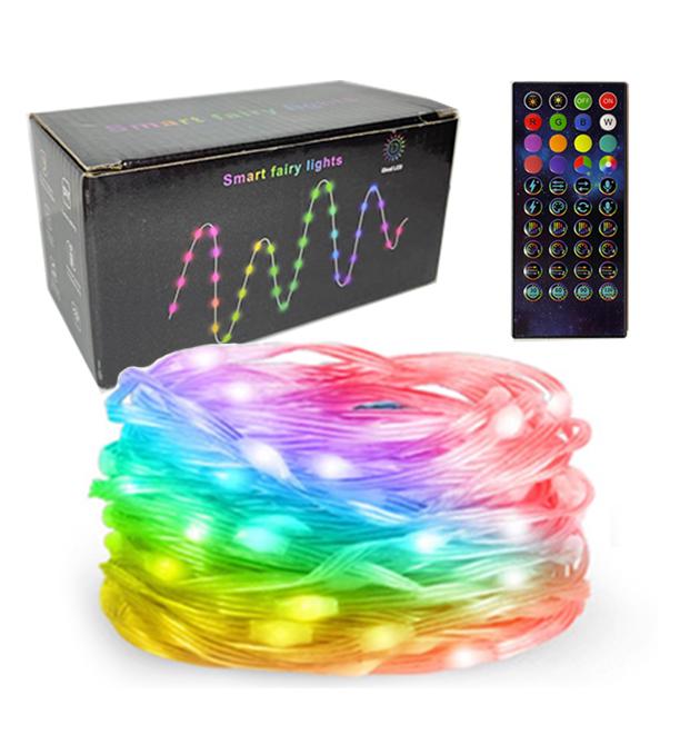 Гирлянда умная светодиодная RGB Bluetooth музыкальная новогодняя 5V 2F USB многоцветная 3 м