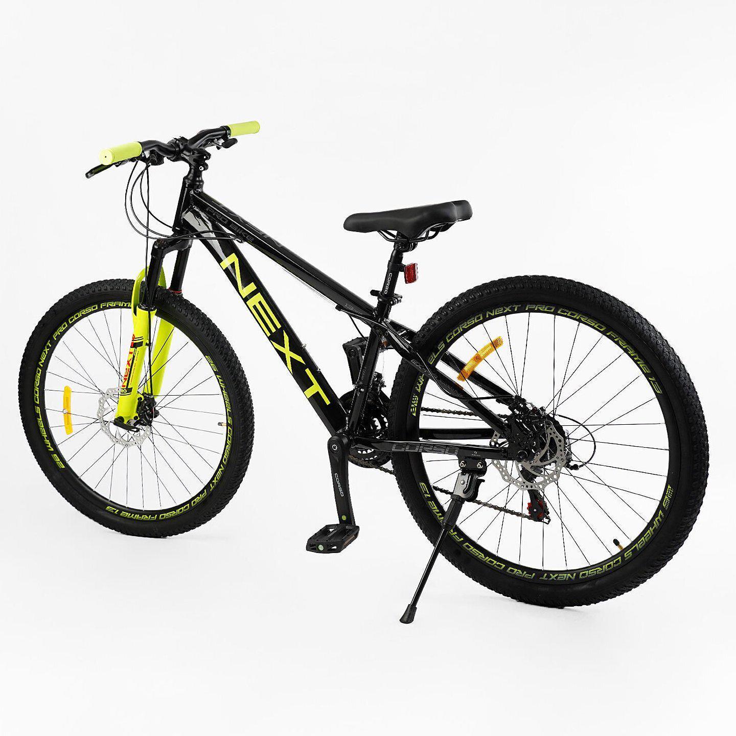 Велосипед горный Corso Next алюминиевый 26"/13" Черно-желтый (795701165) - фото 3