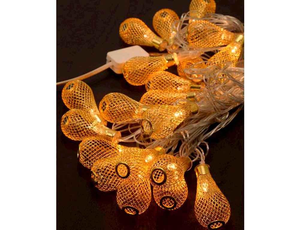 Гірлянда Фігурки 20LED СІТКА-КРАПЛЯ 5 м з перехідником Теплий білий (1671-07)