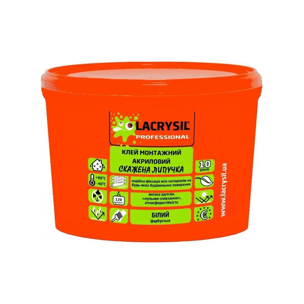 Клей монтажний акриловий Lacrysil "Скажена липучка" 3 кг Білий (28716015)