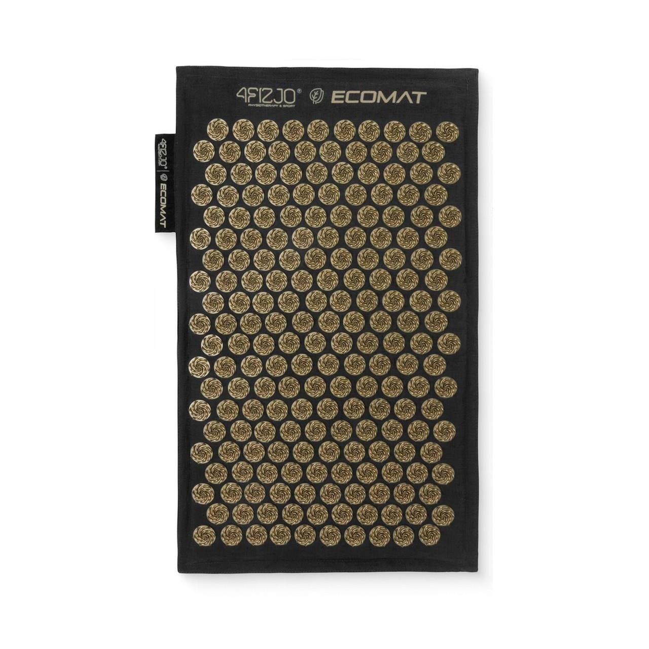Килимок акупунктурний з подушкою 4fizjo Eco Mat аплікатор Кузнєцова Black/Gold (P-5907739311566)