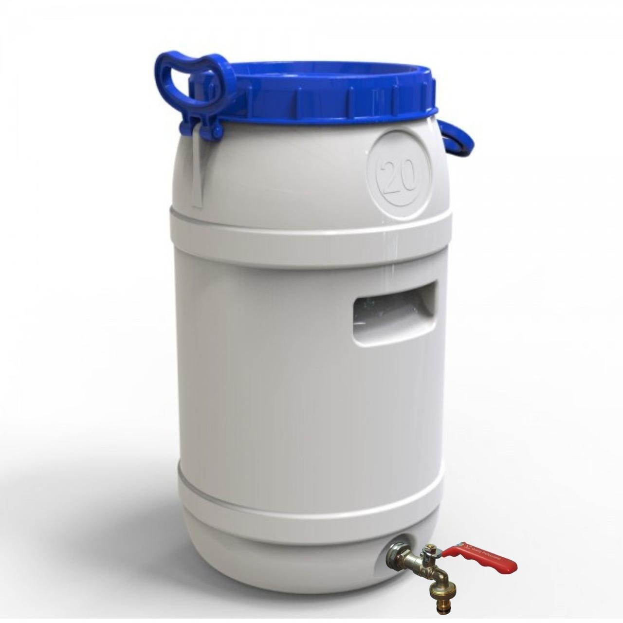 Бидон пищевой Евро Пласт ручки с латунным краном 20 л (29725)