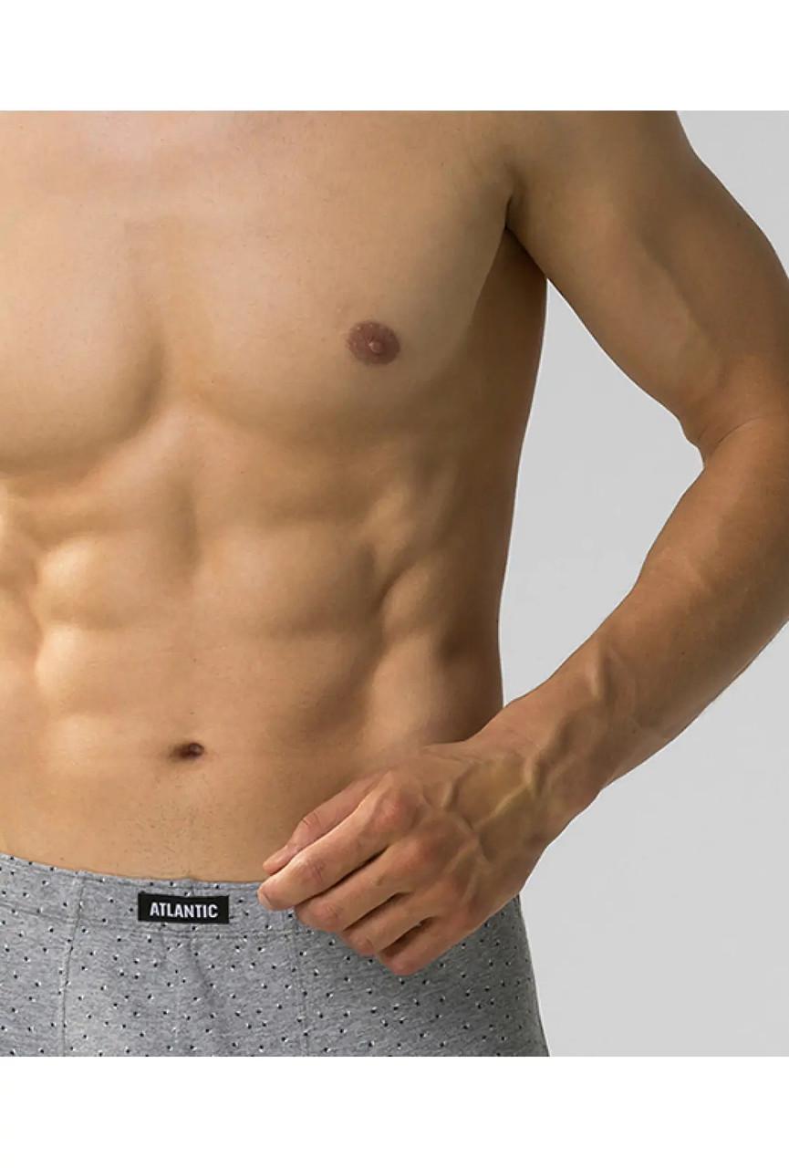 Набор трусов-боксеров мужских Atlantic 3MH-199 низкой посадки хлопковых 3 шт. M Темно-синий/Синий/Серый меланж (2403379338) - фото 2