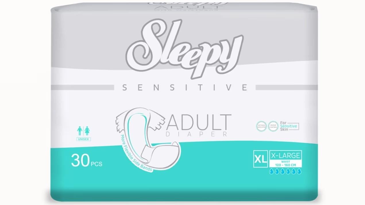 Підгузки для дорослих Sleepy Sensitive XL 120-160 см 30 шт. (000005912)